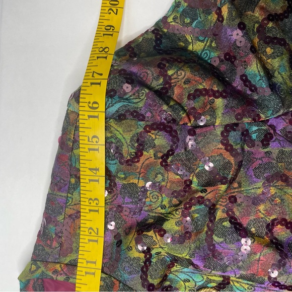 Lian Carlo Neiman Marcus Multicolor Sequin Fabric Detail Short Button Up Jacket - Picture 11 of 11